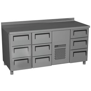 Стол холодильный среднетемпературный Carboma T70 M3-1 (3GN/NT Полюс) с бортом (9006-2 корпус серый 9 ящ)