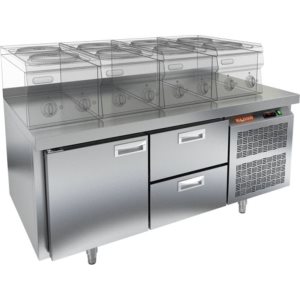 Стол охлаждаемый HiCold GN 12/TN LT SH О под тепловое оборудование