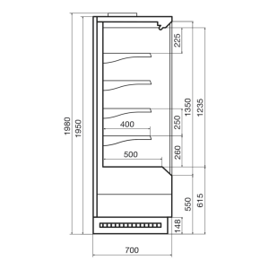 Горка холодильная Dazzl Vega 070 H195 Plug-in 250 фруктовая - Изображение 3