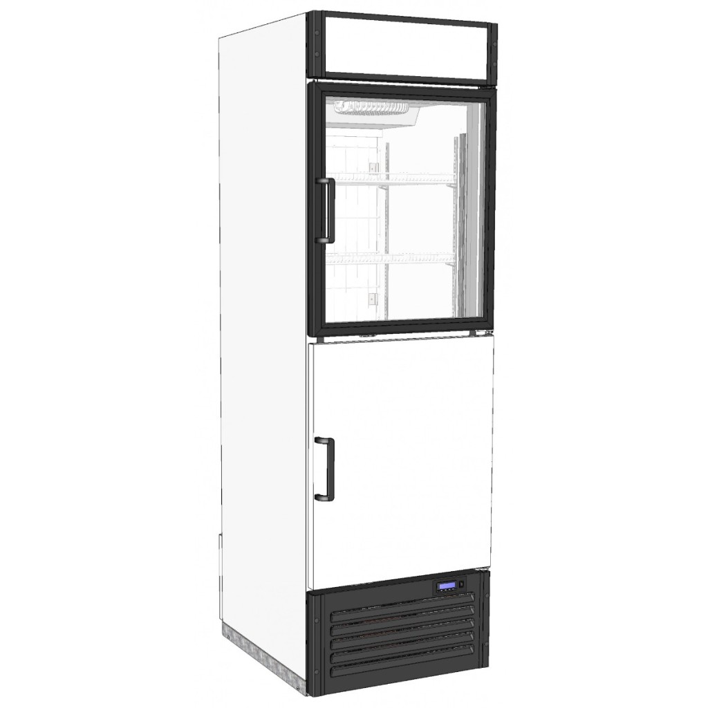 Шкаф морозильный МХМ Капри 0,5НСК дверь стеклянная сверху, металл снизу