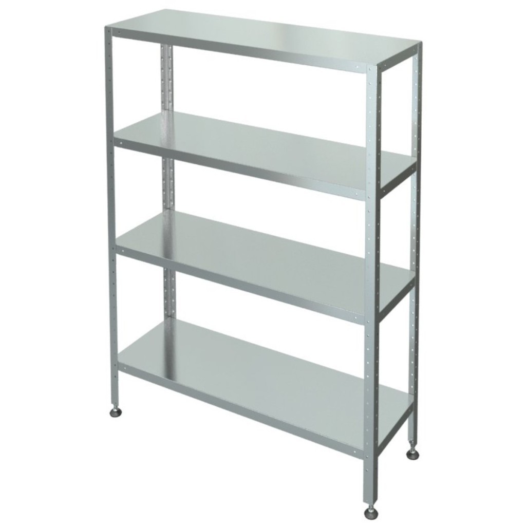 Стеллаж с 4-я сплошными полками МХМ С-4-0,5/1,2/2,2 (оцинковка) 