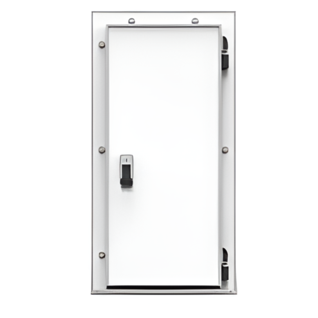 Дверь холодильная распашная одностворчатая НТ-РДО-1200*2200/80 (с металлической рамой)