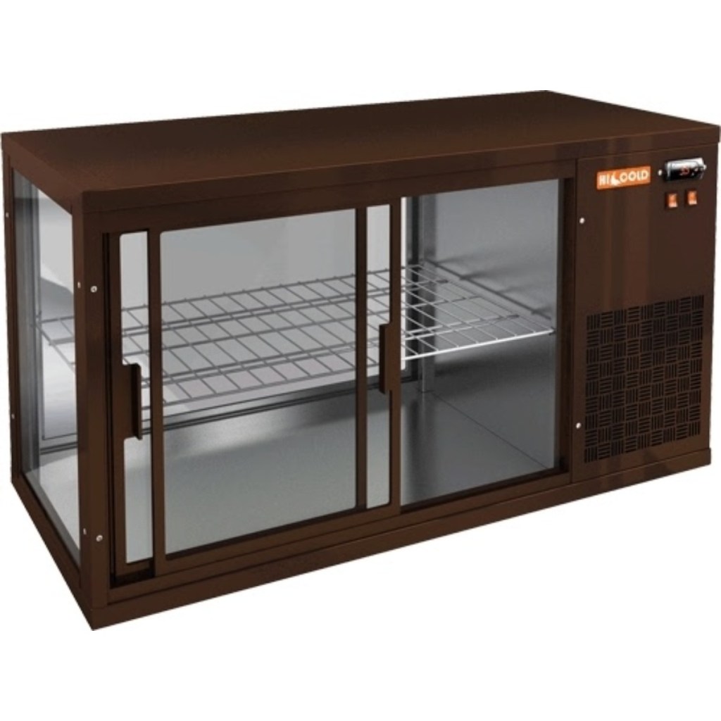 Витрина холодильная настольная HICOLD VRL 1300 R Brown