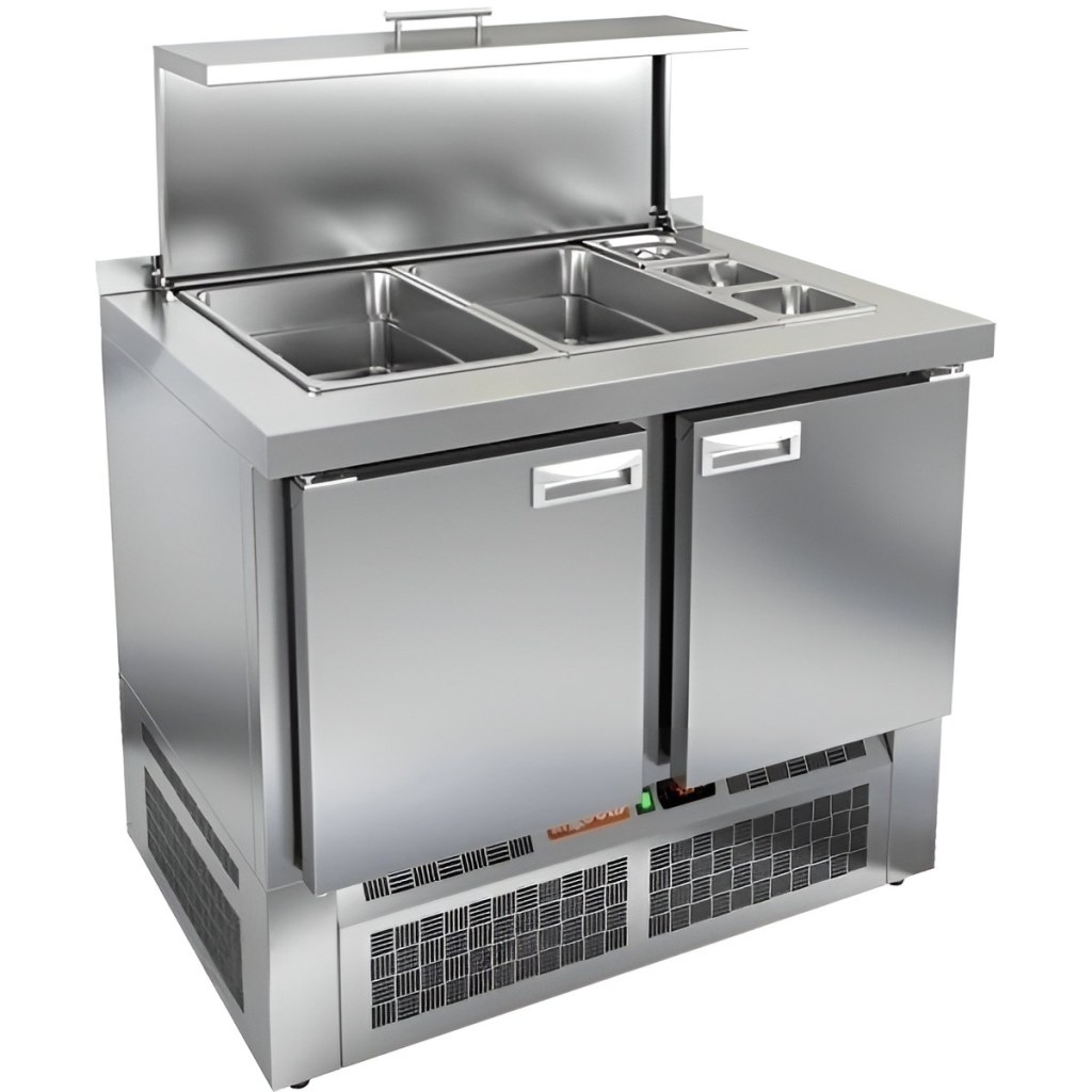 Стол холодильный для салатов HiCold SLE3-11GN с крышкой