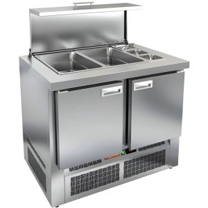 Стол холодильный для салатов HiCold SLE3-11GN О с крышкой