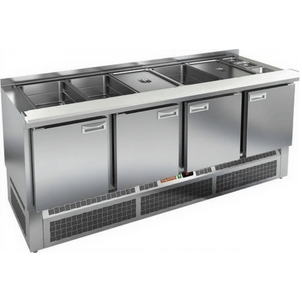 Стол холодильный для салатов HiCold SLE3-1111GN полипропилен, без крышки 