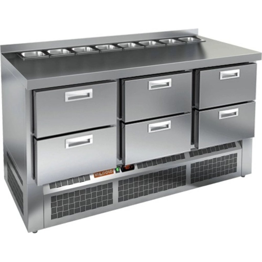 Стол холодильный для салатов HiCold SLE2-222GN (1/6) без крышки