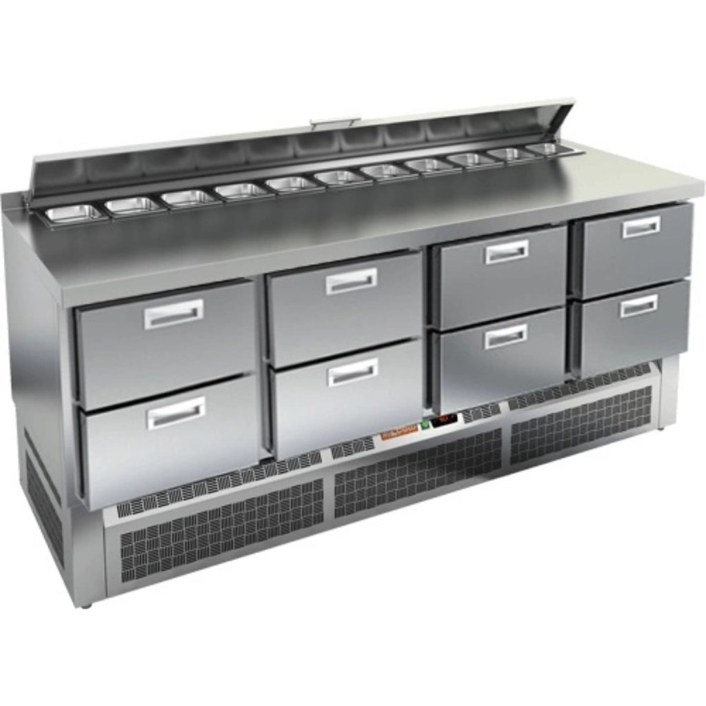 Стол холодильный для салатов HiCold SLE2-2222GN (1/6) с крышкой