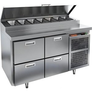 Стол холодильный для пиццы HiCold PZ2-22GN (1/6)