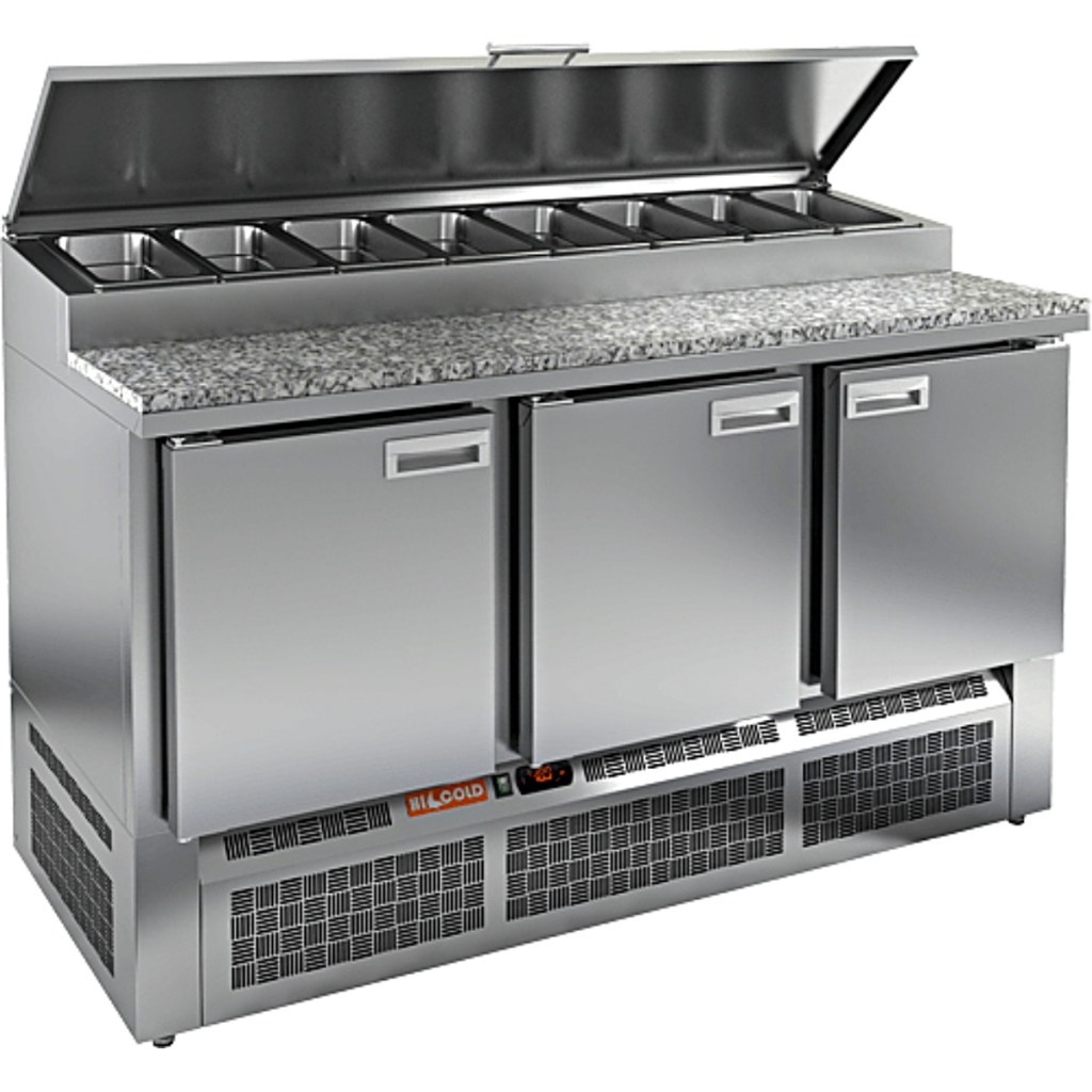 Стол холодильный для пиццы HiCold PZE1-111GN (1/3) камень