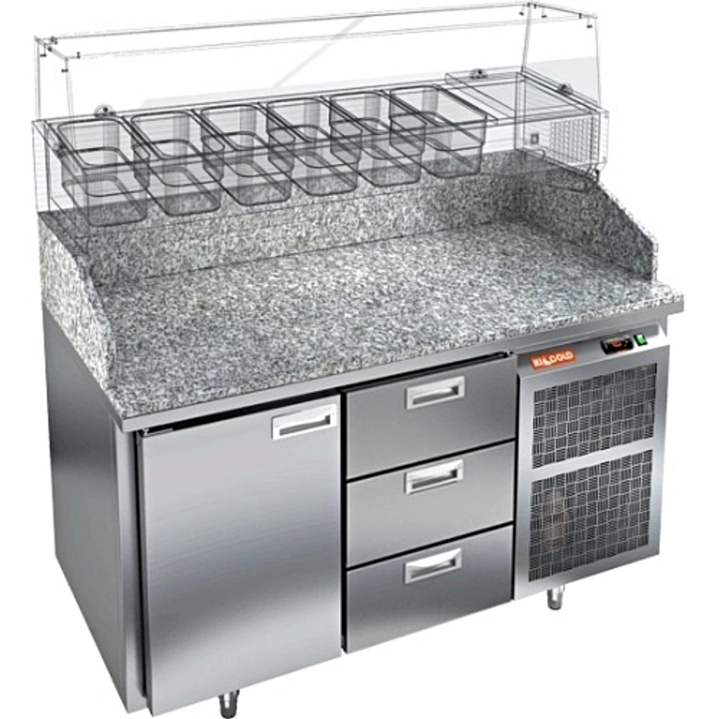 Стол холодильный для пиццы HiCold PZ3-13/SN камень