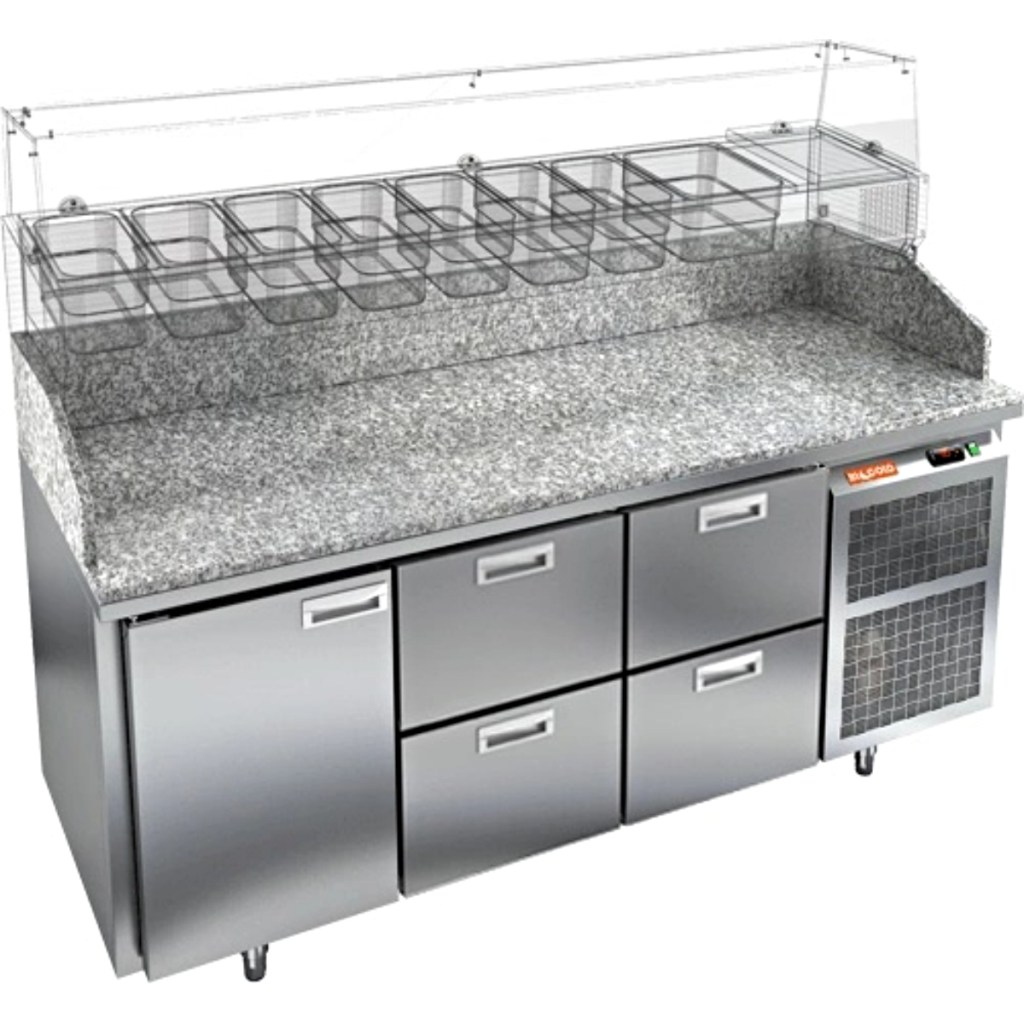 Стол холодильный для пиццы HiCold PZ3-122/GN камень