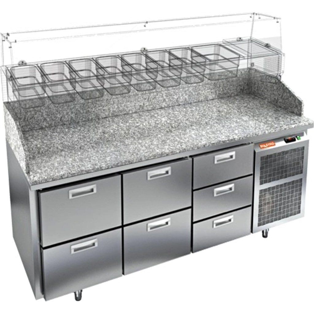Стол холодильный для пиццы HiCold PZ3-223/GN камень