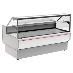 Витрина холодильная Carboma GC95 SM 1,2-1 (ВХС-1,2 Carboma GC95) (0011-9003 боковины серые, декор белый)