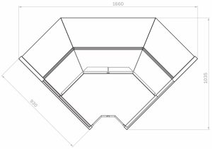 Витрина холодильная Carboma GC95 VV-6-1 внутренний угол без боковин (версия 2.0) (9006-0430) - Изображение 2