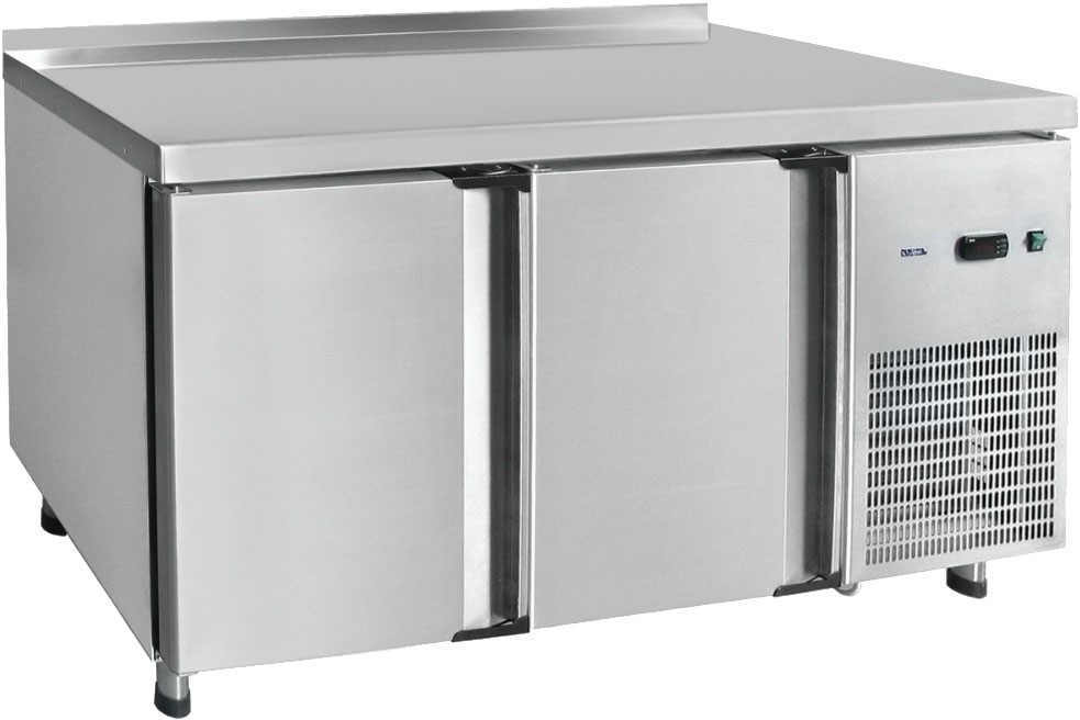 Стол холодильный Abat СХС-60-01-СО (охлаждаемая столешница) с бортом (ящики 1/2, дверь-стекло)