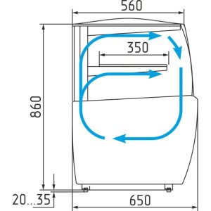 Витрина кондитерская Carboma K70 VM 1,3-12 Light Паттерн (0106 Седой дуб) - Изображение 2